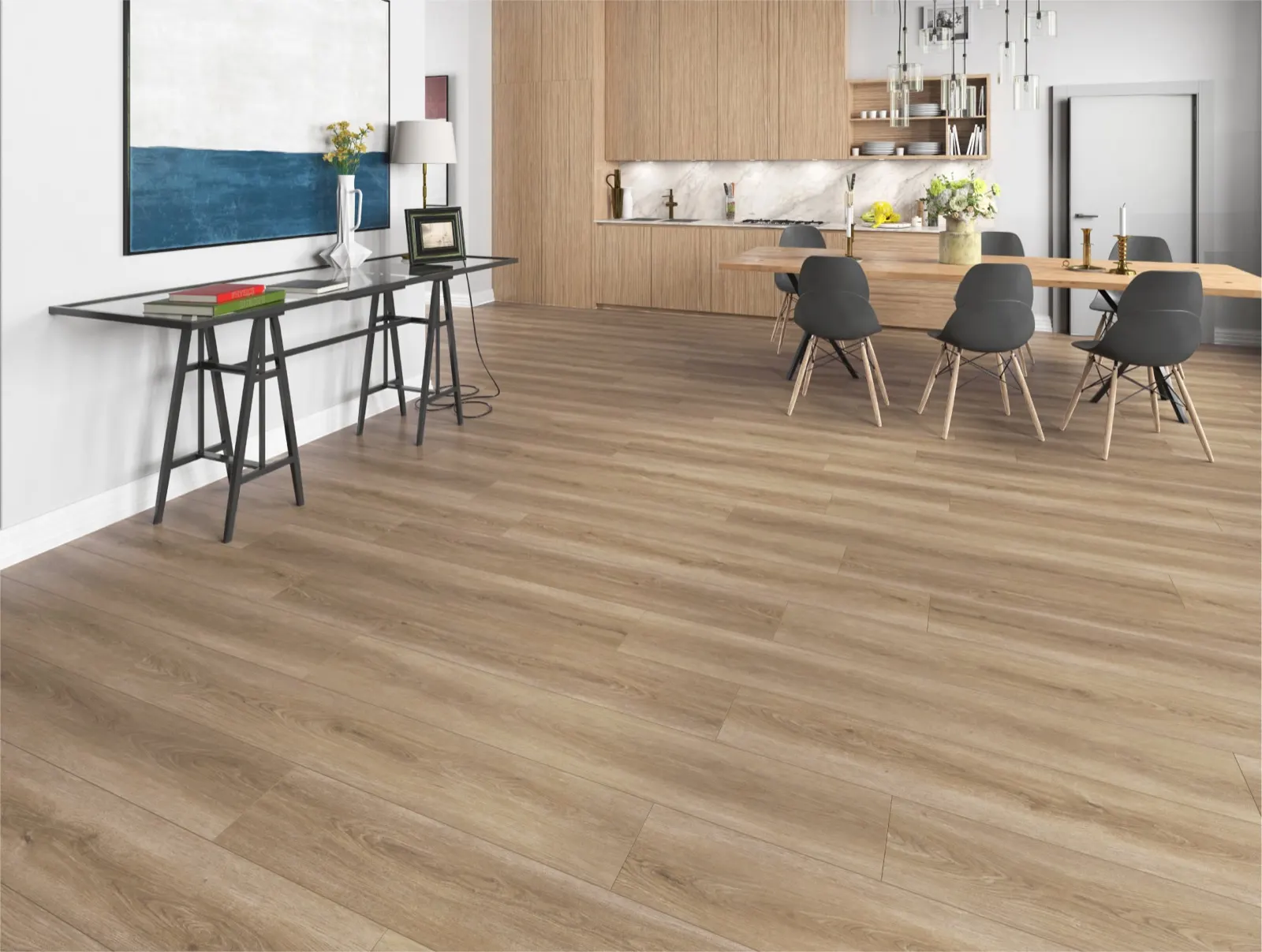 Obývačka s vinylovou podlahou FIRMFIT Planks XL
